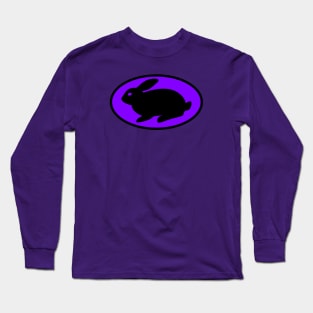 black print rabbit purple Long Sleeve T-Shirt